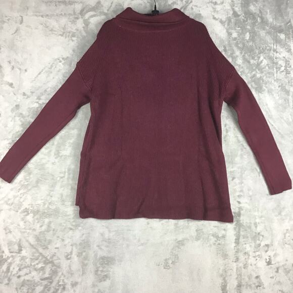 Devotion by Cyrus Women’s M Maroon Cowl Neck Ribbed Tunic Sweater NWOT - Picture 13 of 14